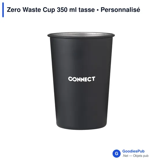Gobelet réutilisable personnalisable en acier inoxydable - Zero Waste Cupavec logo - Image 2