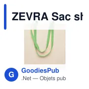ZEVRA Sac shopping en coton 140 gr/m² - Miniature 1