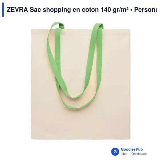 ZEVRA Sac shopping en coton 140 gr/m² - Image 1