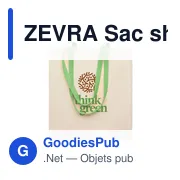 ZEVRA Sac shopping en coton 140 gr/m² - Miniature 3