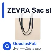 ZEVRA Sac shopping en coton 140 gr/m² - Miniature 4