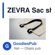 ZEVRA Sac shopping en coton 140 gr/m² - Miniature 6