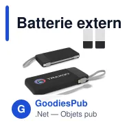 Batterie externe personnalisable 10000 mAh à câbles USB-C et Lightning avec logo - Ziara - Miniature 1