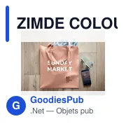 ZIMDE COLOUR Sac shopping en coton organique - Miniature 8