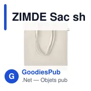 ZIMDE Sac shopping en coton organique - Miniature 1
