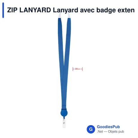 ZIP LANYARD Lanyard avec badge extensible