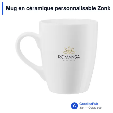 Mug en céramique personnalisable Zonia 310 ml avec logo
