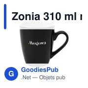 Mug en céramique personnalisable Zonia 310 ml avec logo - Miniature 1