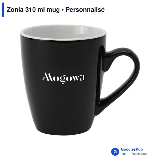 Mug en céramique personnalisable Zonia 310 ml avec logo - Image 1