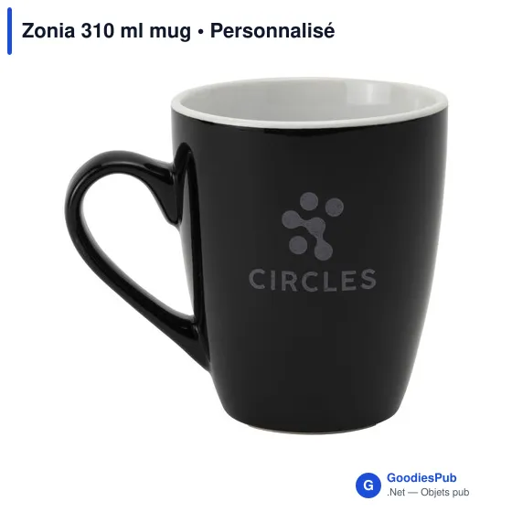 Mug en céramique personnalisable Zonia 310 ml avec logo - Image 2